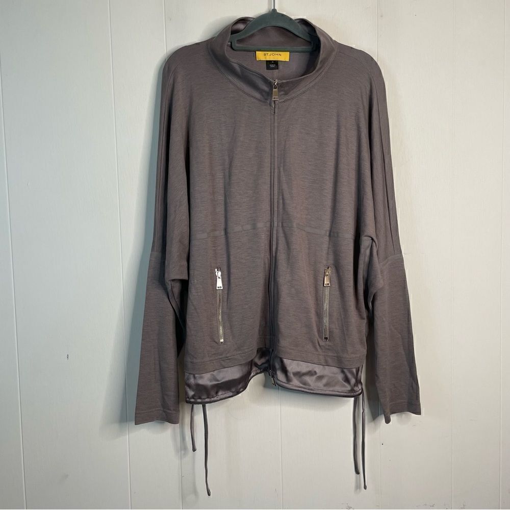 St. John Front Zip Tan Dolman Sleeve Jacket